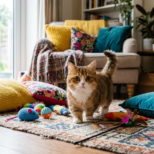 Adorable Munchkin Cat with Big Round Eyes | Unique Fur Color
