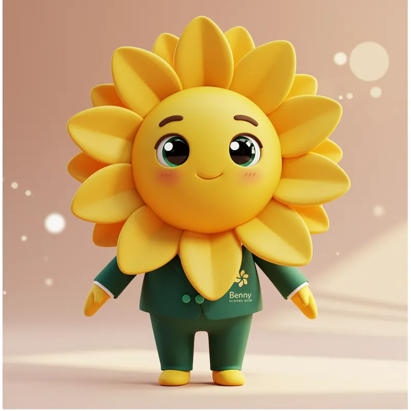 Benny the Flower Mascot | Blooming Beauty Brand