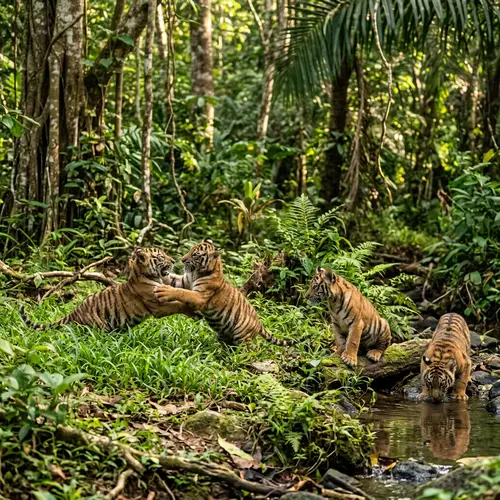 Playful Baby Tigers: A Joyous Encounter