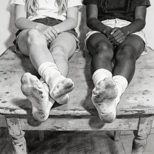 Charming Snapshot of Two Girls Relaxing Together