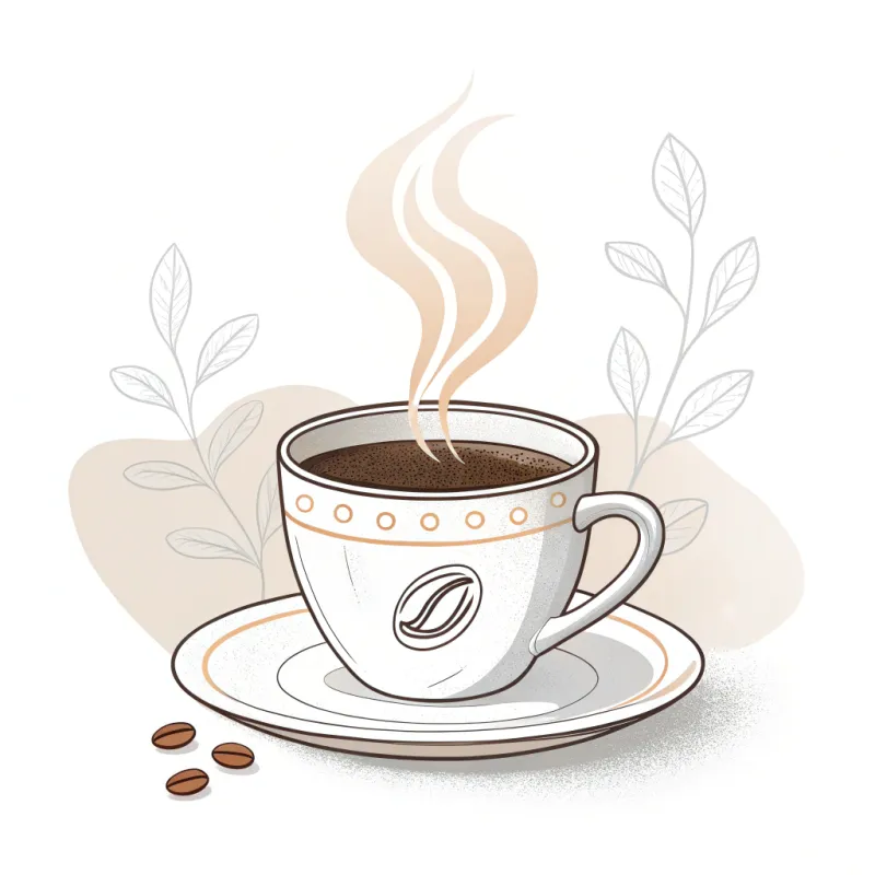 Minimalist Steaming Coffee Cup