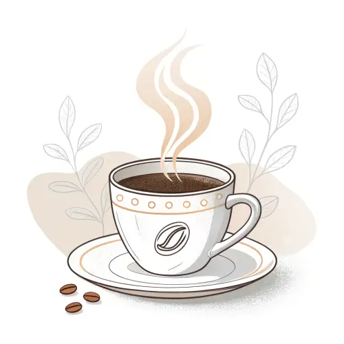 Minimalist Steaming Coffee Cup