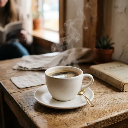 Minimalist Steaming Coffee Cup
