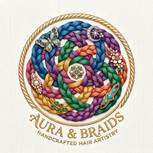 Colorful Braided Logo with Hair Clips