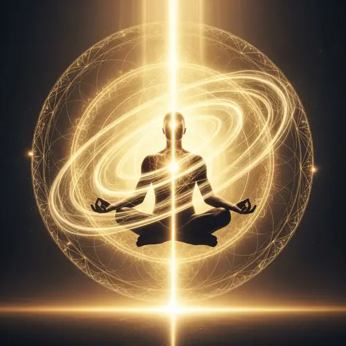 Meditating Human with Sacred Energy Field Illustration