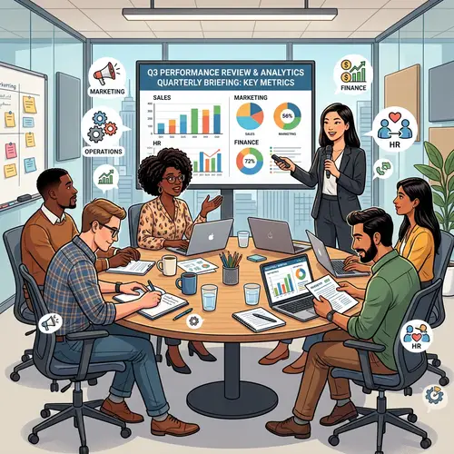 Staff Briefing Illustration - Diverse Team Meeting Visual