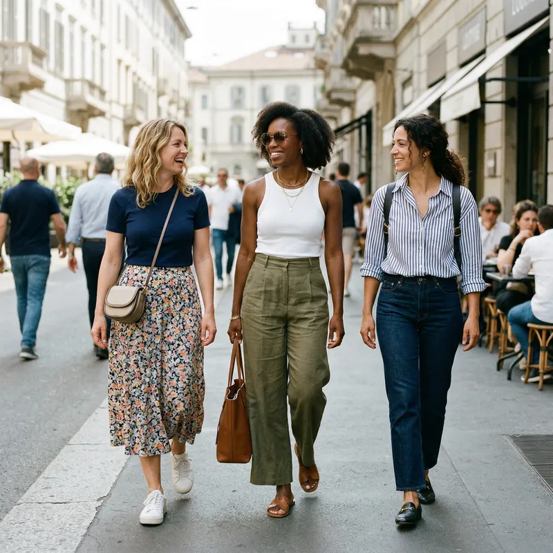 Fashionable MILFs Strutting Street Style