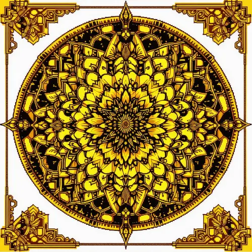Golden Pixel Mandala Art for Minecraft