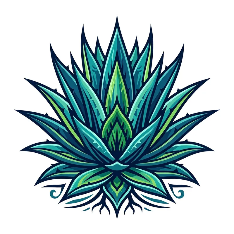 Agave Plant Vector Illustration for Bottle Label Design