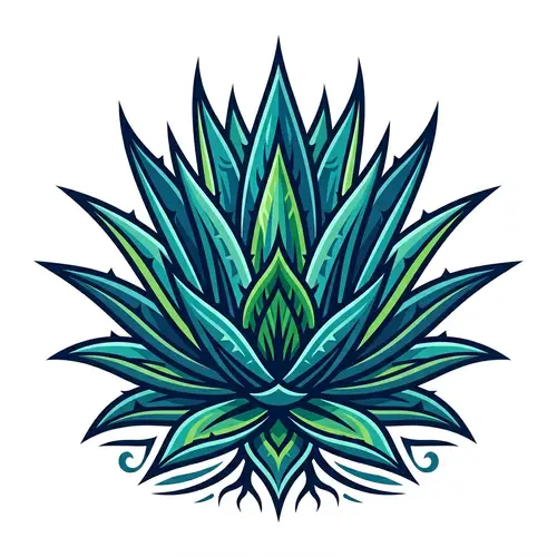 Vector Style Agave Plant for Bottle Label Design