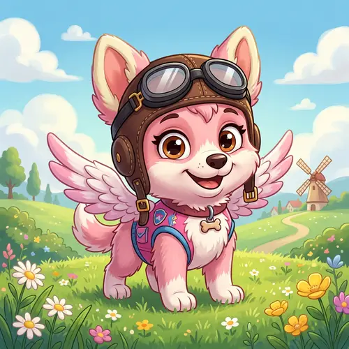 Paw Patrol Skye: Cute Pink Canine Cartoon Character