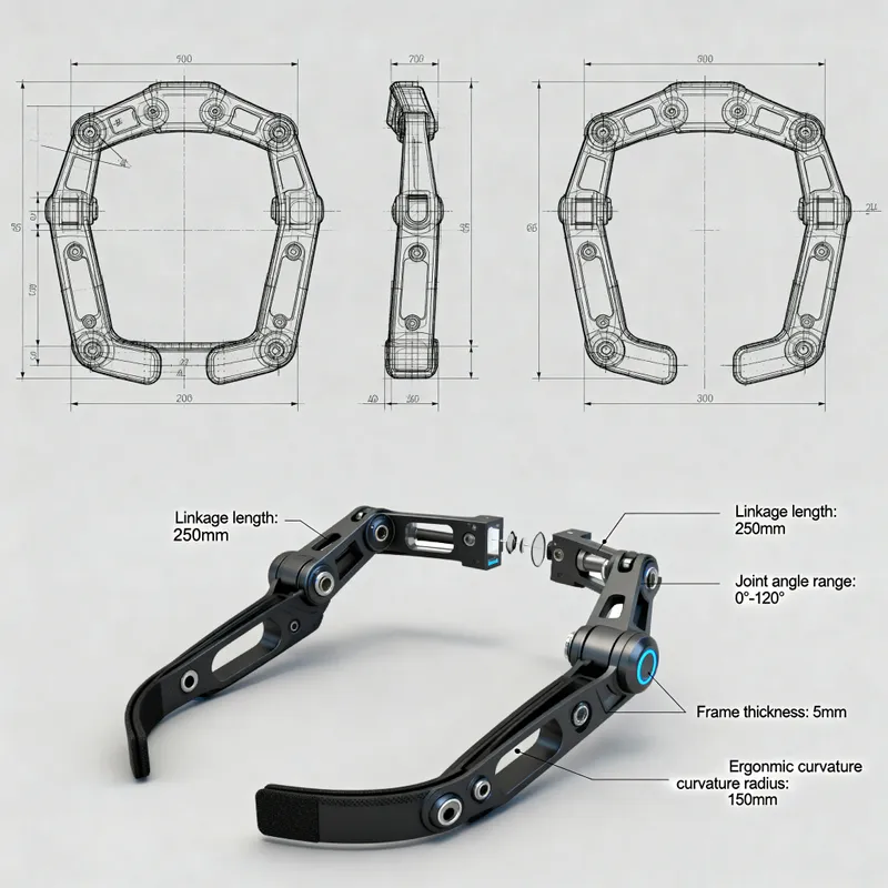 Wearable Exoskeleton Frame CAD Designs and Diagrams
