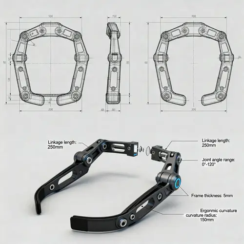 Wearable Exoskeleton Frame CAD Designs and Diagrams