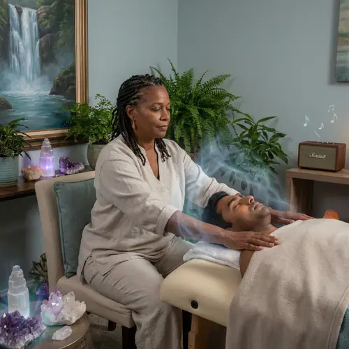 Serene Reiki Healing Session: Therapist Energy Transfer