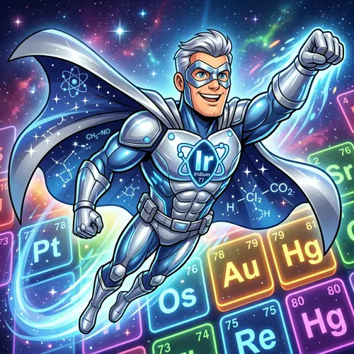 Iridium Cartoon Superhero: Fun & Imaginative Depiction