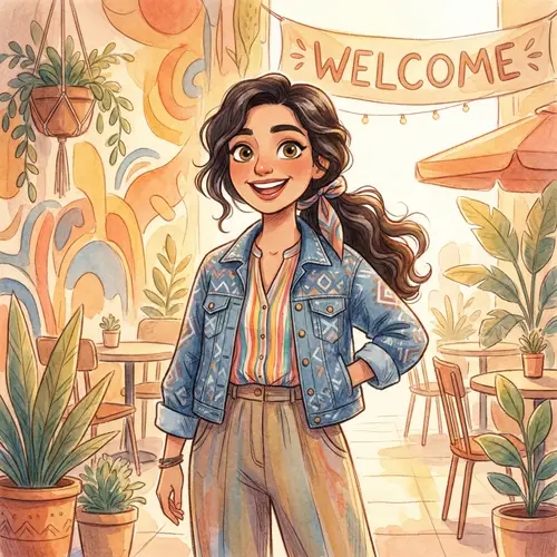 Cheerful Middle-Eastern Lady - Contagious Smile and Vibrant Spirit