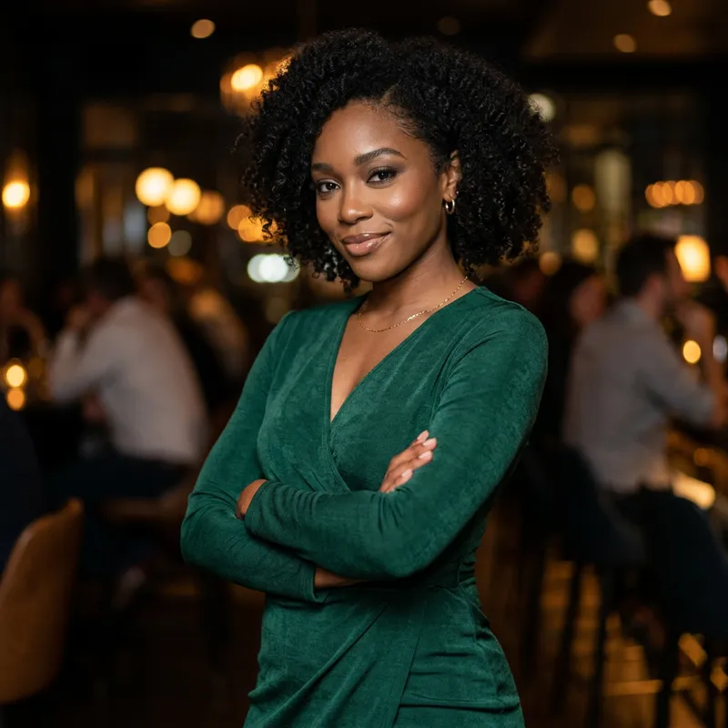 Elegant Black Beauty in Sultry Dress