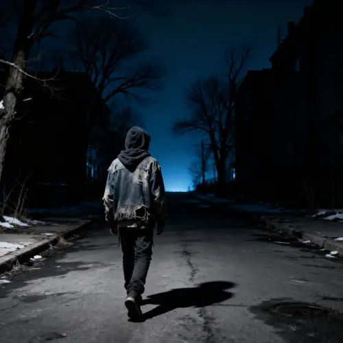Abandoned Teen in Dark City: A Haunting Scene