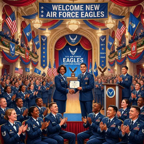 Air Force Eagles Induction Ceremony - Vibrant Color Palette