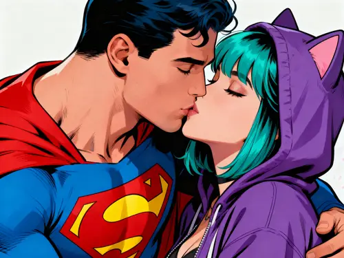 Superman & Teal Bangs Woman: A Heartfelt Moment