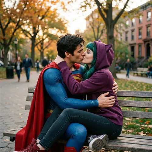 Superman & Teal Bangs Woman: A Heartfelt Moment