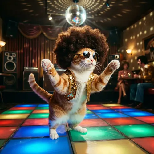 Dancing Cat with Afro Hair | Boogie Fun