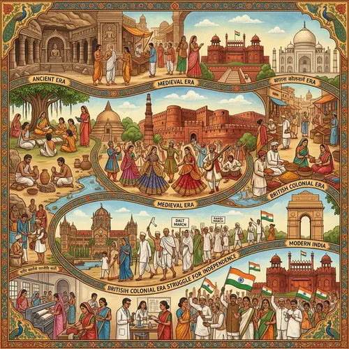 Indian History: Temples, Forts, Festivals & Independence Struggle