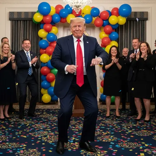 Trump Dancing to the Funky Chicken