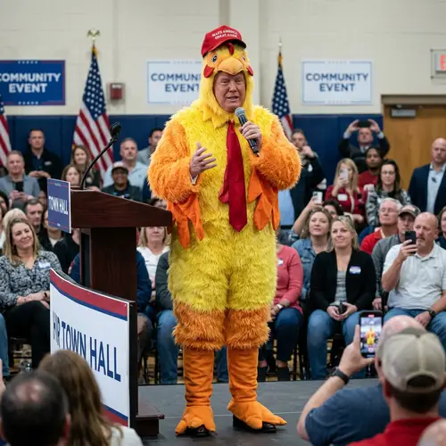 Donald Trump Dressed as a Chicken
