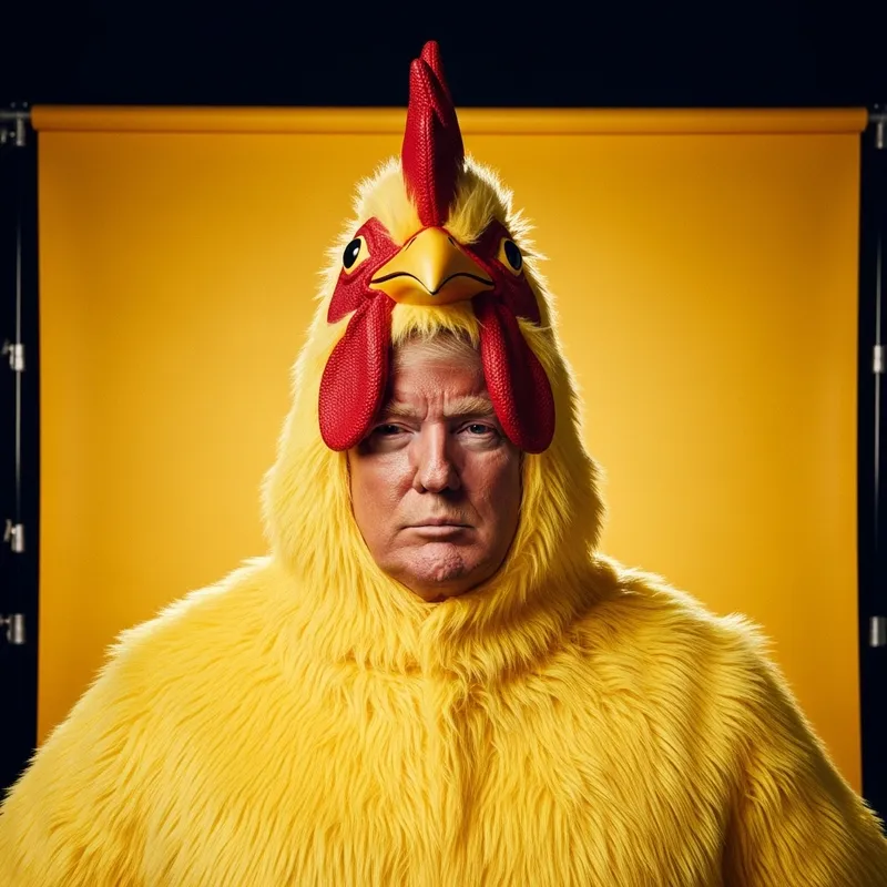 Donald Trump Dressed as a Chicken