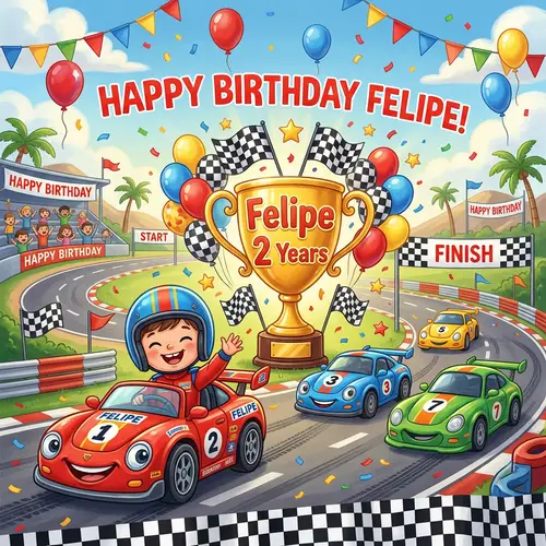 Race Car Themed Birthday Backdrop for Kids