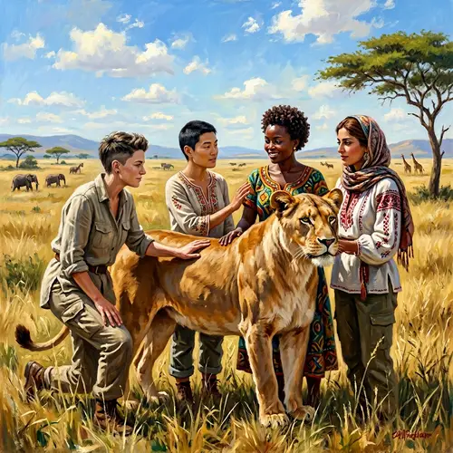 Women and Lion: A Symbol of Strength and Unity