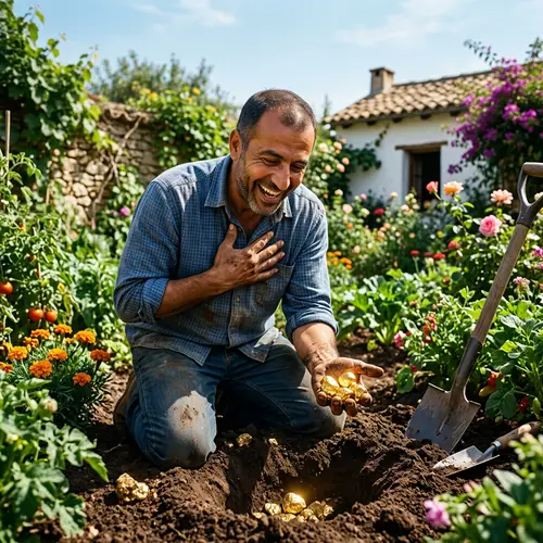 Middle-Eastern Man Discovers Gold Nuggets in Backyard Garden