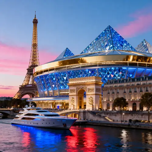 Futuristic PSG Stadium on the Seine - A Luxurious Marvel