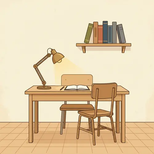 Minimalist Education: A Simple Library Scene