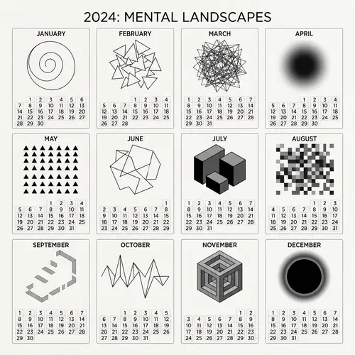 Minimalist Madness Calendar: Abstract and Aesthetic Designs