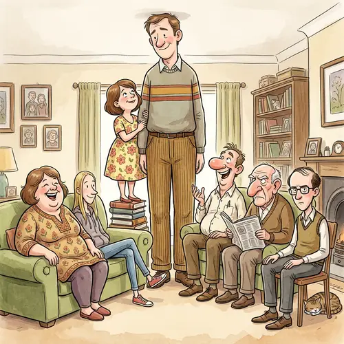 Funny Cartoon Family with Unique Features