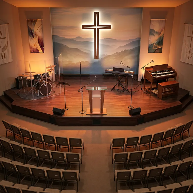 Vibrant 500 Sq Ft Stage Design with Full Band Setup