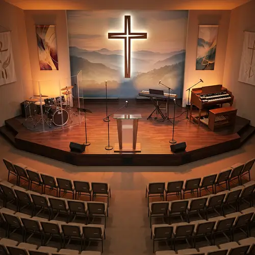 Vibrant 500 Sq Ft Stage Design with Full Band Setup