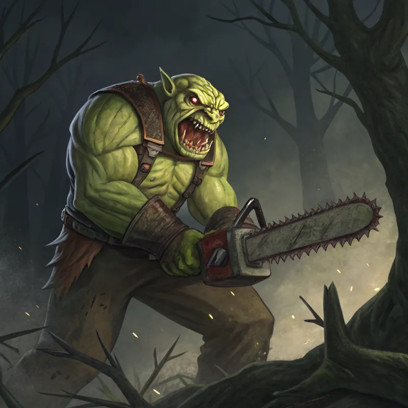 Ogre with Chainsaw: A Unique Fantasy Character