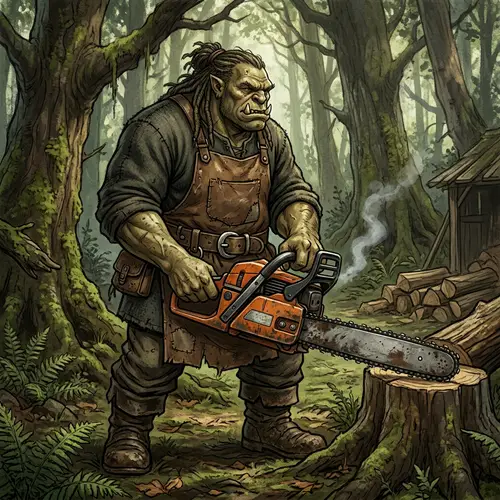 Ogre with Chainsaw: A Unique Fantasy Character