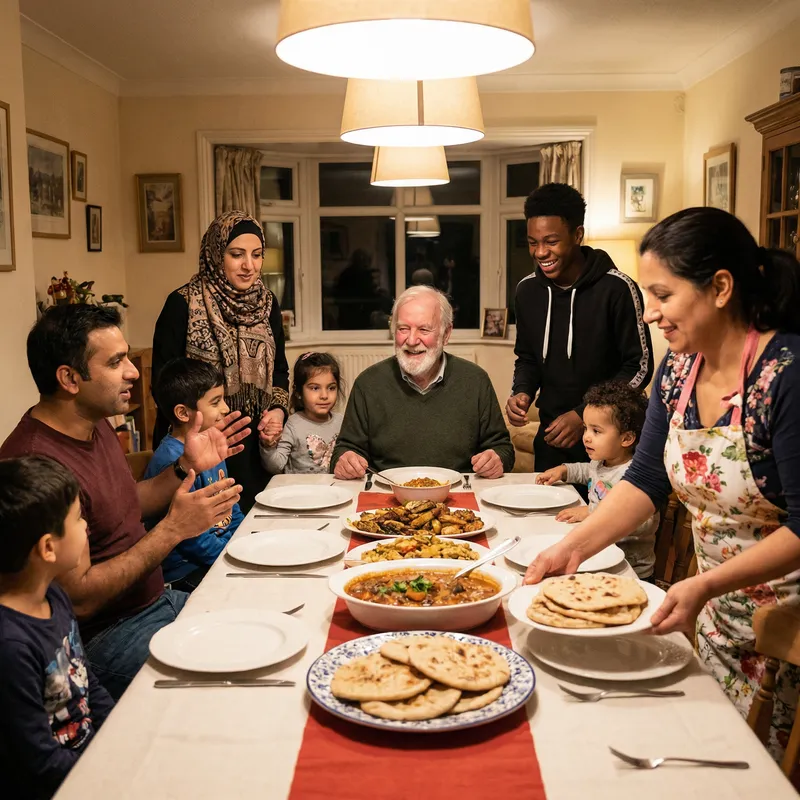 Warm Family Gathering with Diverse Desent Members