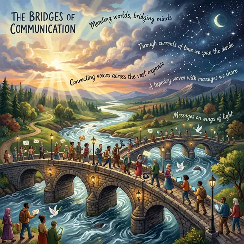 The Bridges of Communication: Symbolic Illustration Inspired by Gabriel Cruz Poem