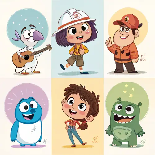 Create 6 Pixar-Style Characters