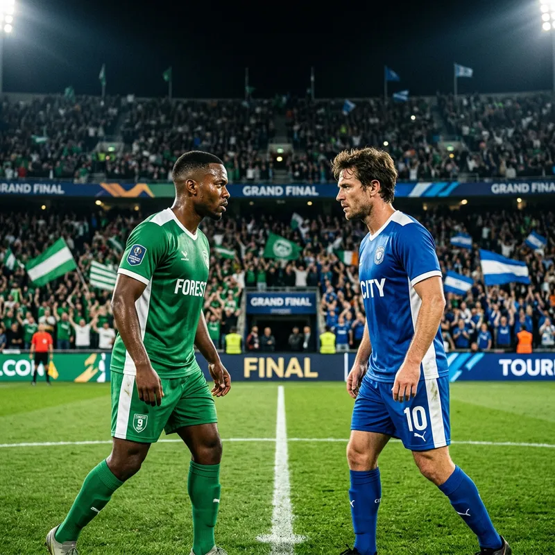 Intense Football Match: Black vs Caucasian Players, Stadium Buzzing
