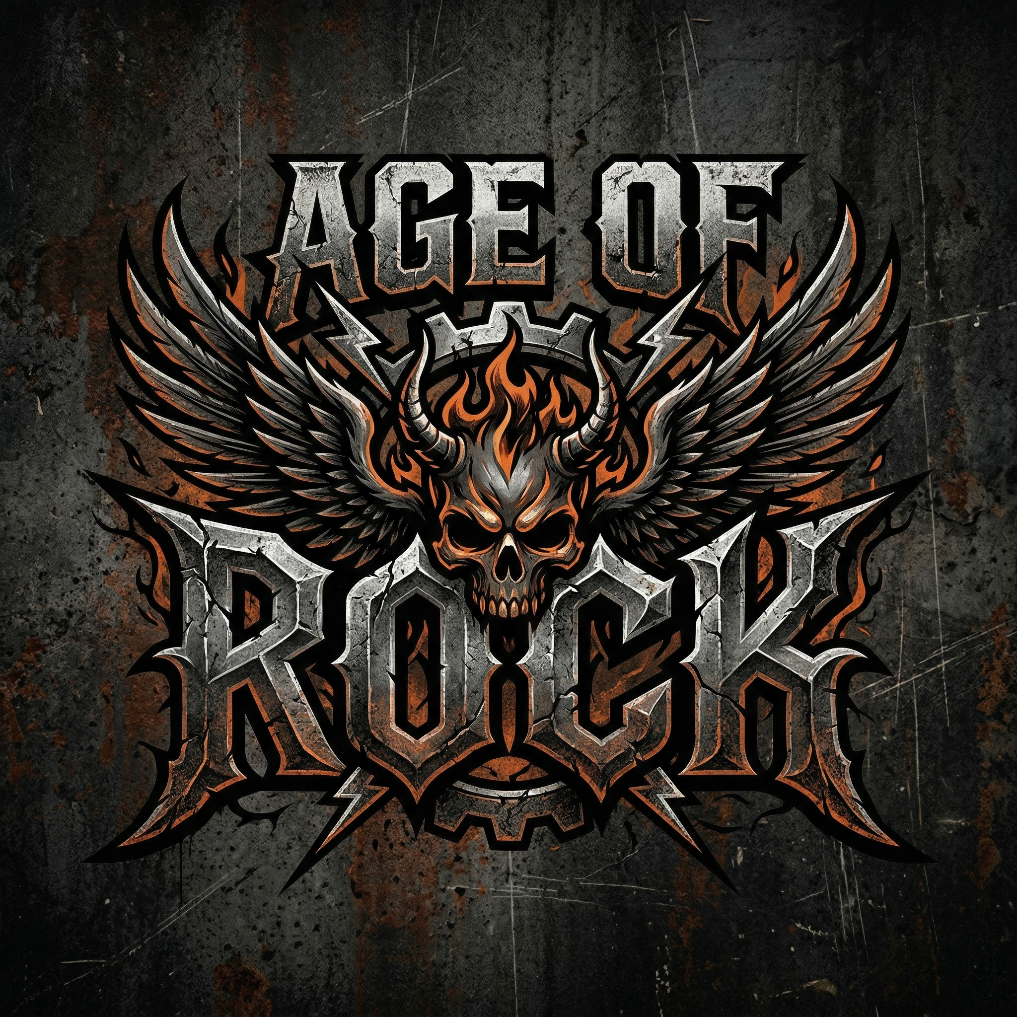 AGE OF ROCK | Bold Rock Band Logo Design | AI Art Generator | Easy
