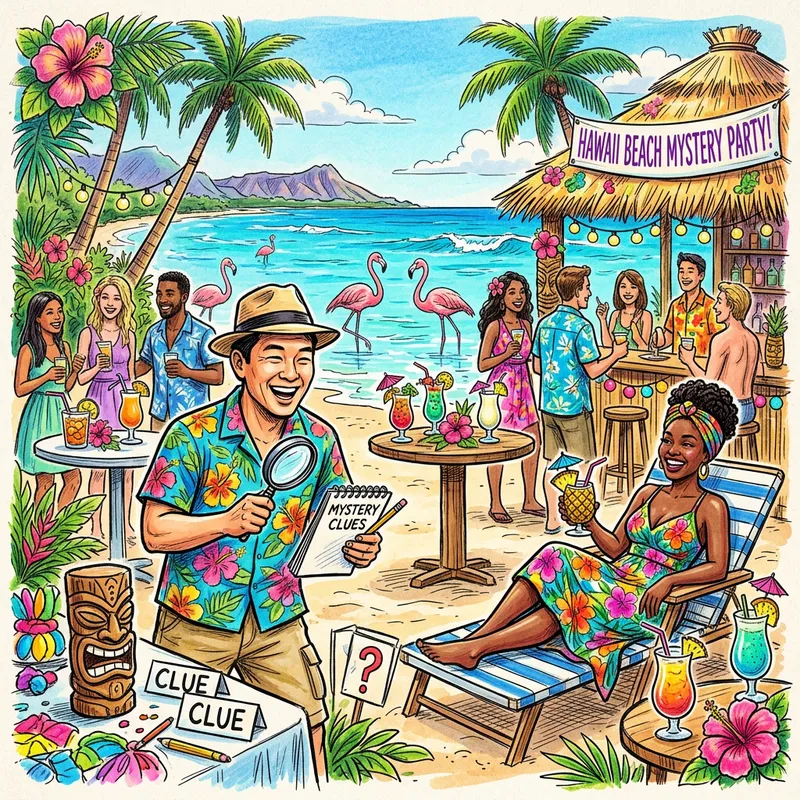 Vibrant Hawaii Party: Exotic Cocktails, Flamingos & Fun