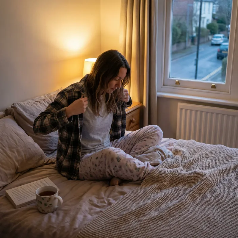 Woman Removing Pants for Bedtime Comfort Woman Removing Pants for Bedtime Comfort