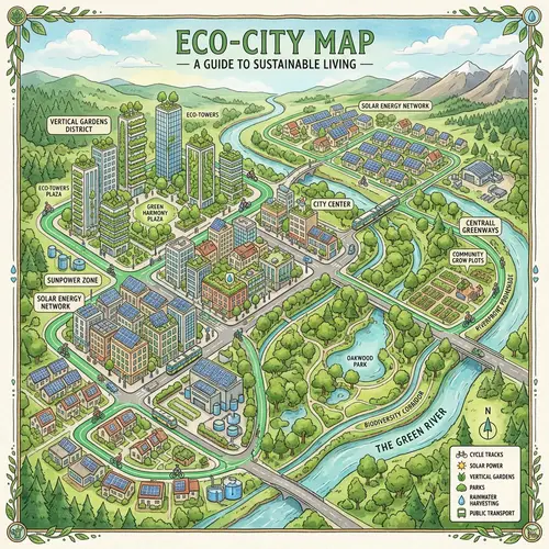 Green Living in Sustainable City - Eco-Friendly Urban Design