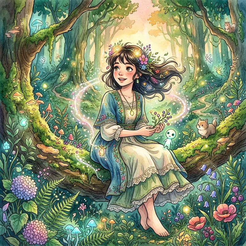 Whimsical Ghibli-Inspired Character Portrait